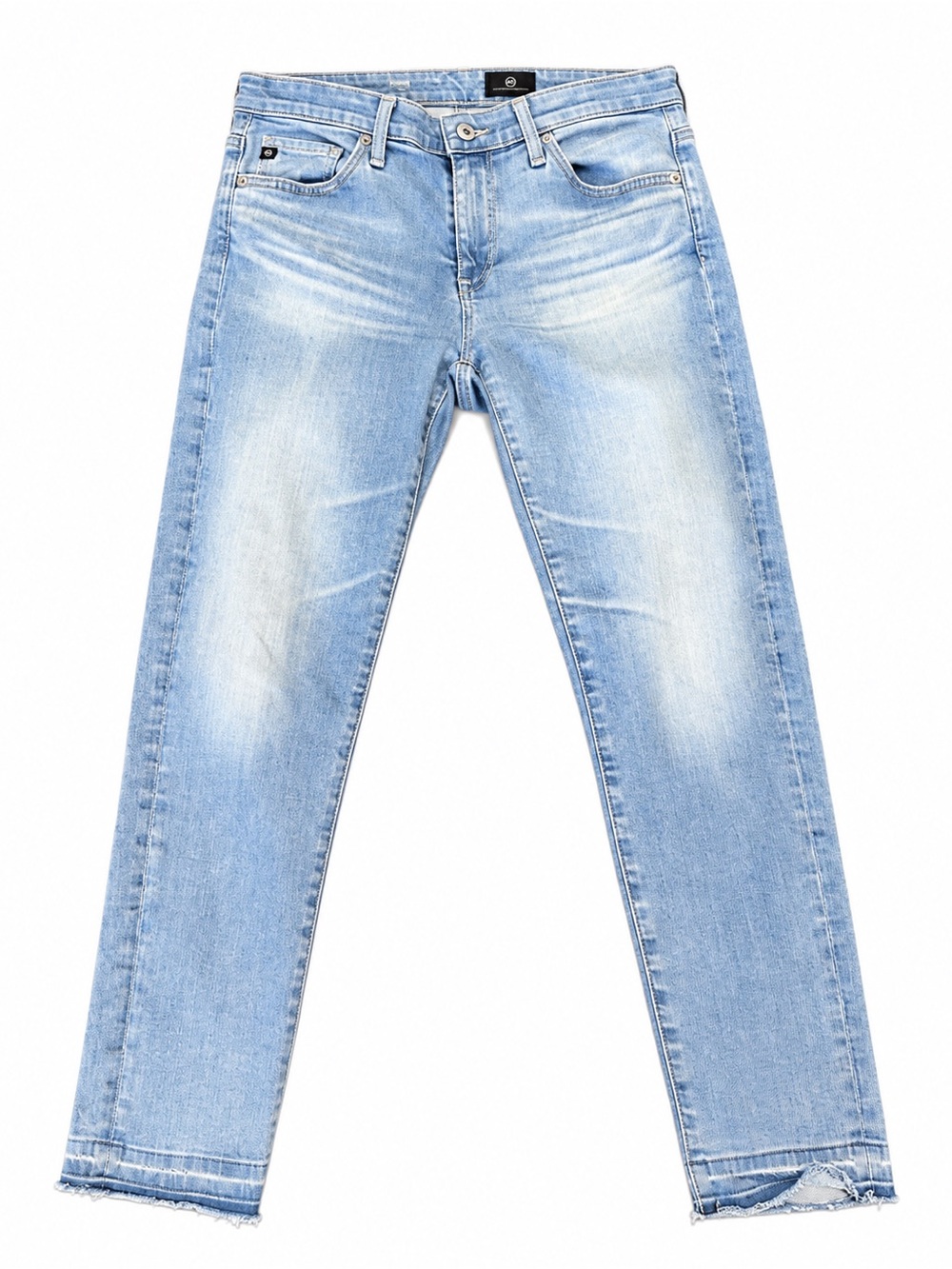 Ag Adriano Goldschmied Light Blue Ankle Crop Jeans the Mid Rise Stevie Capri 26